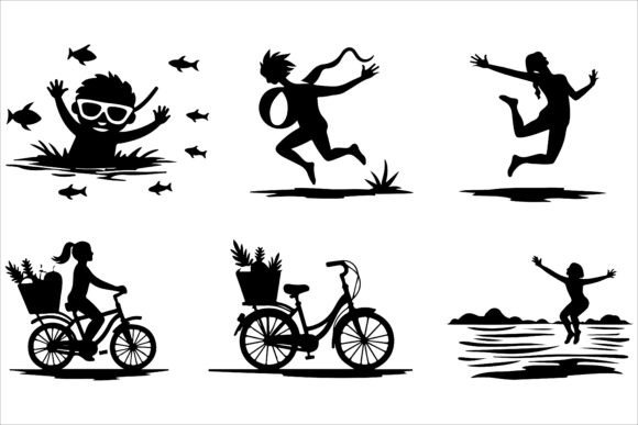 Beach Party Silhouette Vector Pack: A Versatile Tool for Creative Projects