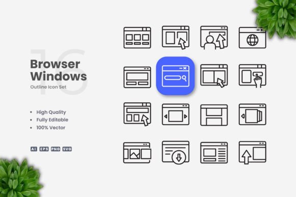 Browser Windows Icons for Modern Design Workflows