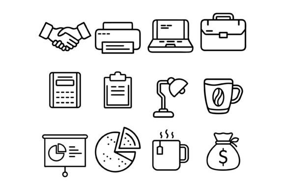 Business and Office Minimalist Icon Set: A Simple Solution for Professional Design
