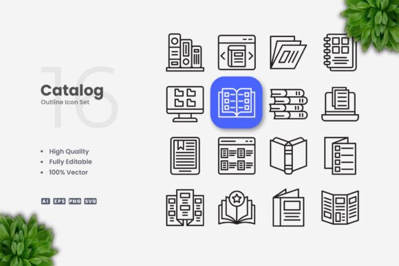 Catalog Icons and Simple and Clean Icon Design for Modern Projects