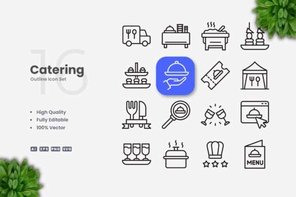 Catering Icons: Enhancing Visual Communication with Simple and Clean Design
