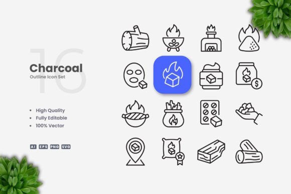 Charcoal Icons: Simple, Clean, and Versatile