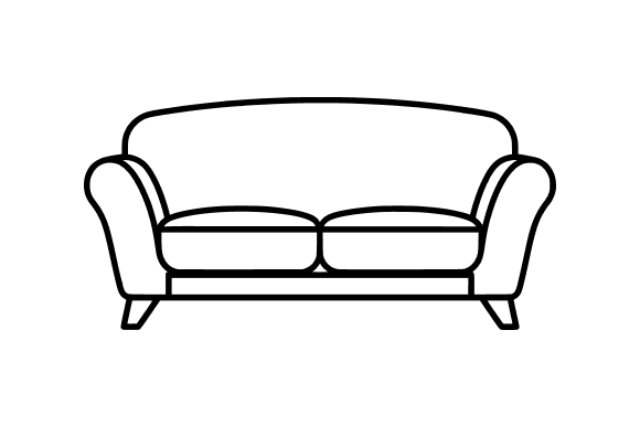 Couch or Sofa Line Art Clip Art