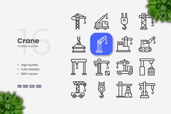 Crane Icons: Simple, Clean, and Versatile