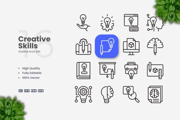 Creative Skills Icons: A Versatile Design Resource for Digital and Print Projects