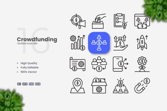 Crowdfunding Icons for Creative Projects