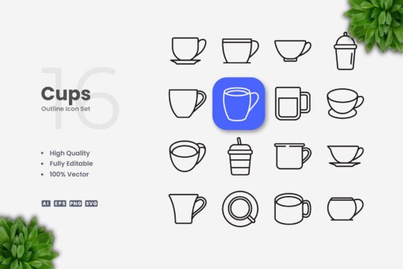 Cups Icons: A Versatile and Professional Design Solution for Modern Creatives