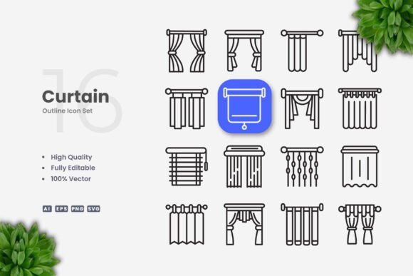 Curtain Icons: Simple, Clean, and Versatile