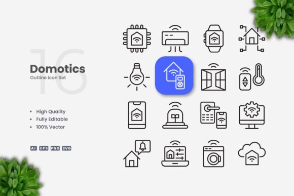 Domotics Icons: Enhancing Digital and Physical Experiences with Simple, Clean Design