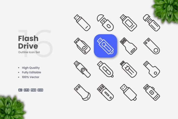Flash Drive Icons for Modern Design Needs