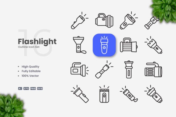 Flashlight Icons and Simple, Clean Icon Design for Modern Use