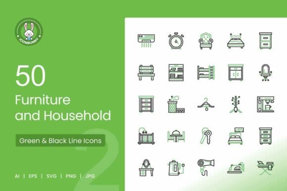 Furniture Household Green Black Icon: A Must-Have for Modern Designers and Businesses
