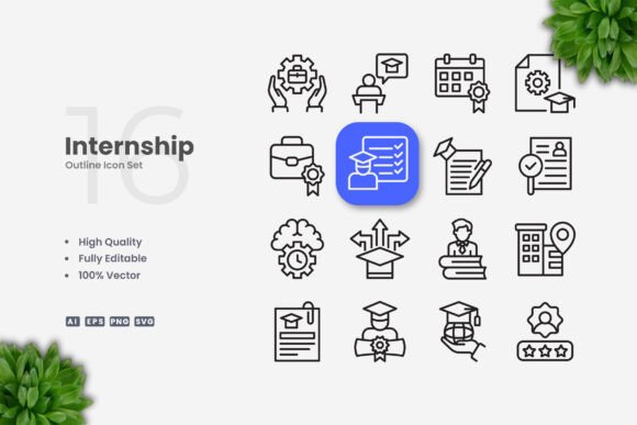 Internship Icons: A Simple and Clean Design for Every Project