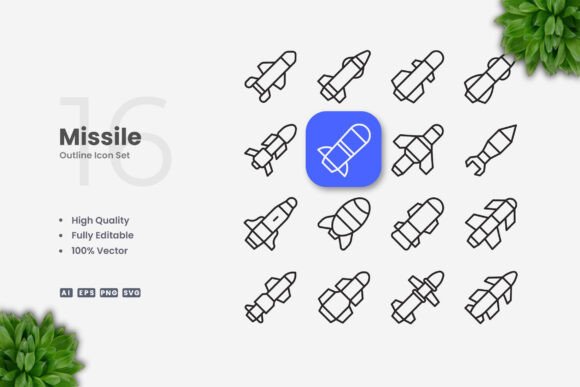 Missile Icons: Sleek, Versatile, and Ready for Any Project