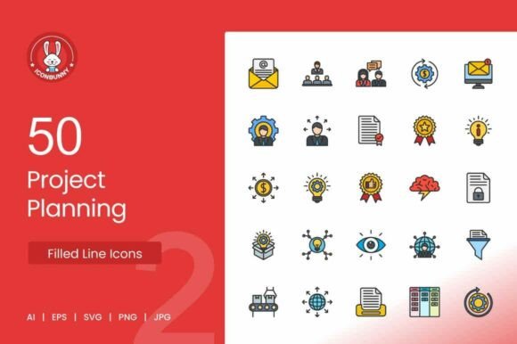 Project Planning Filled Line Icons: A Modern Tool for Clear and Effective Communication